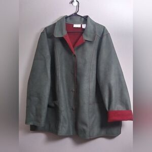 Alfred Dunner Green/Red Jacket Size 20 W